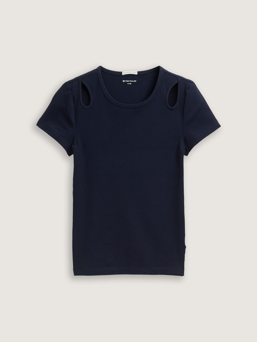 camiseta acanalada con cortes