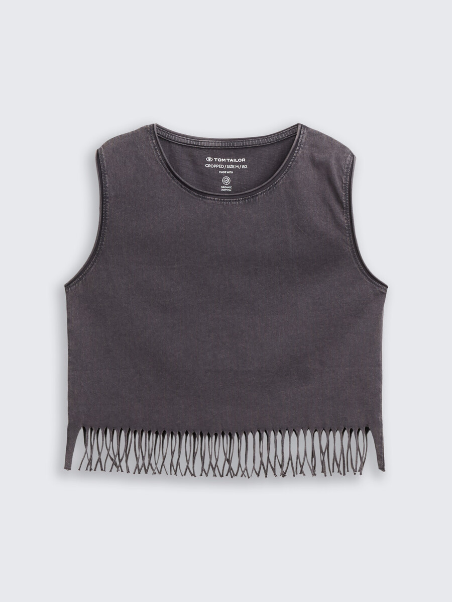 top corto con flecos