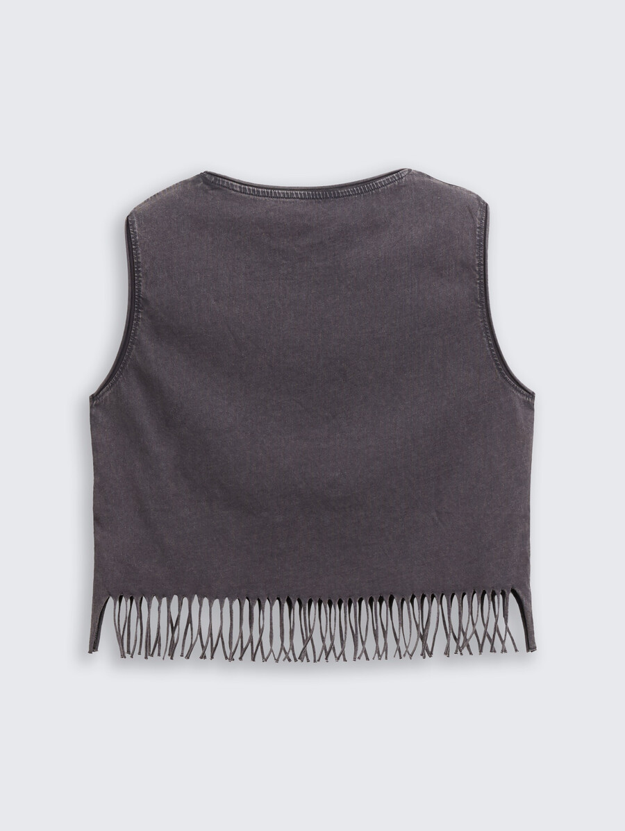 top corto con flecos