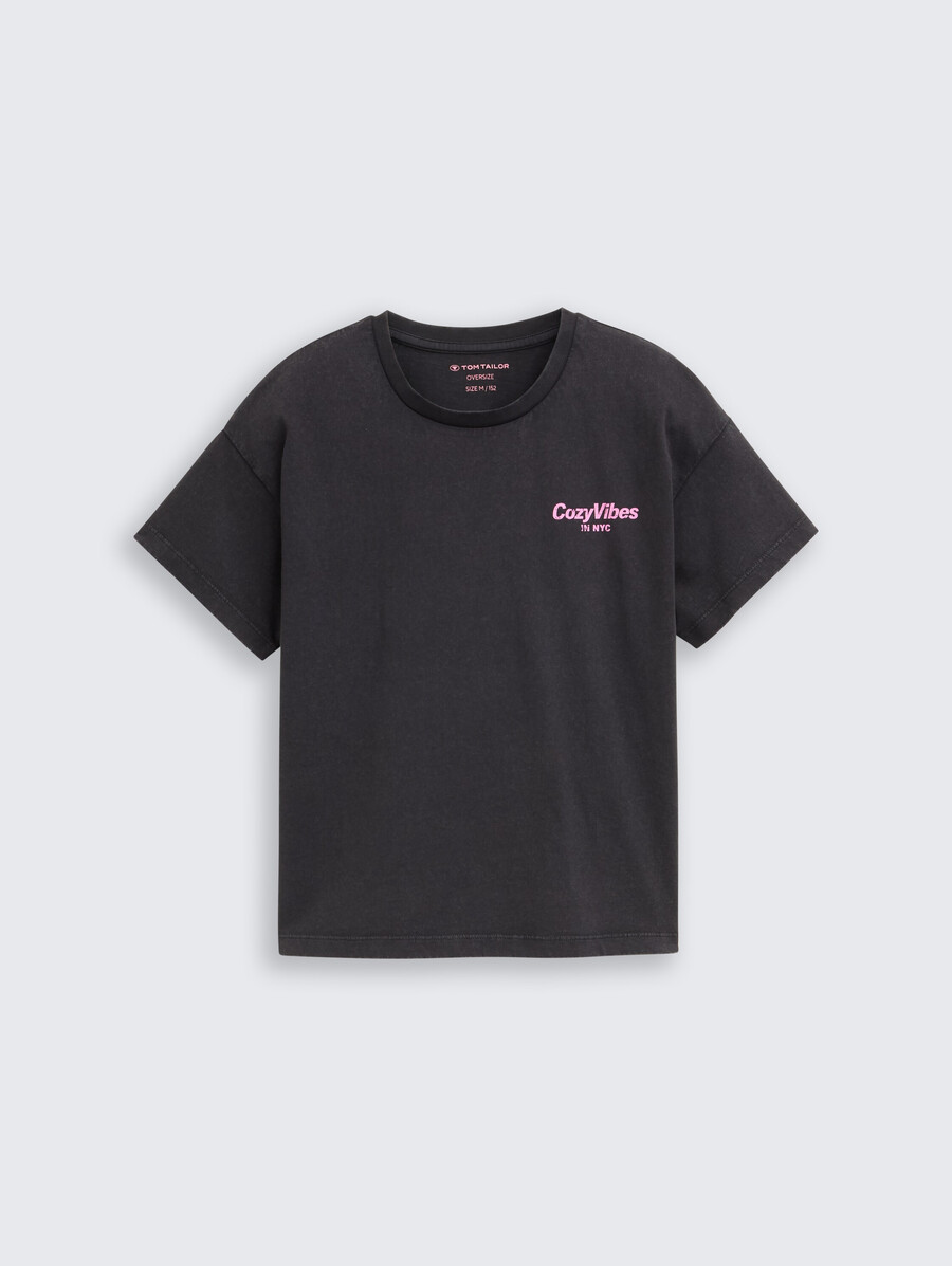camiseta oversize con estampado en la espalda