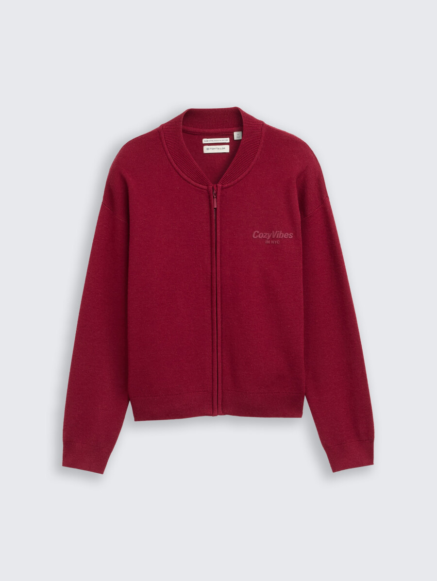 cárdigan bomber con cremallera
