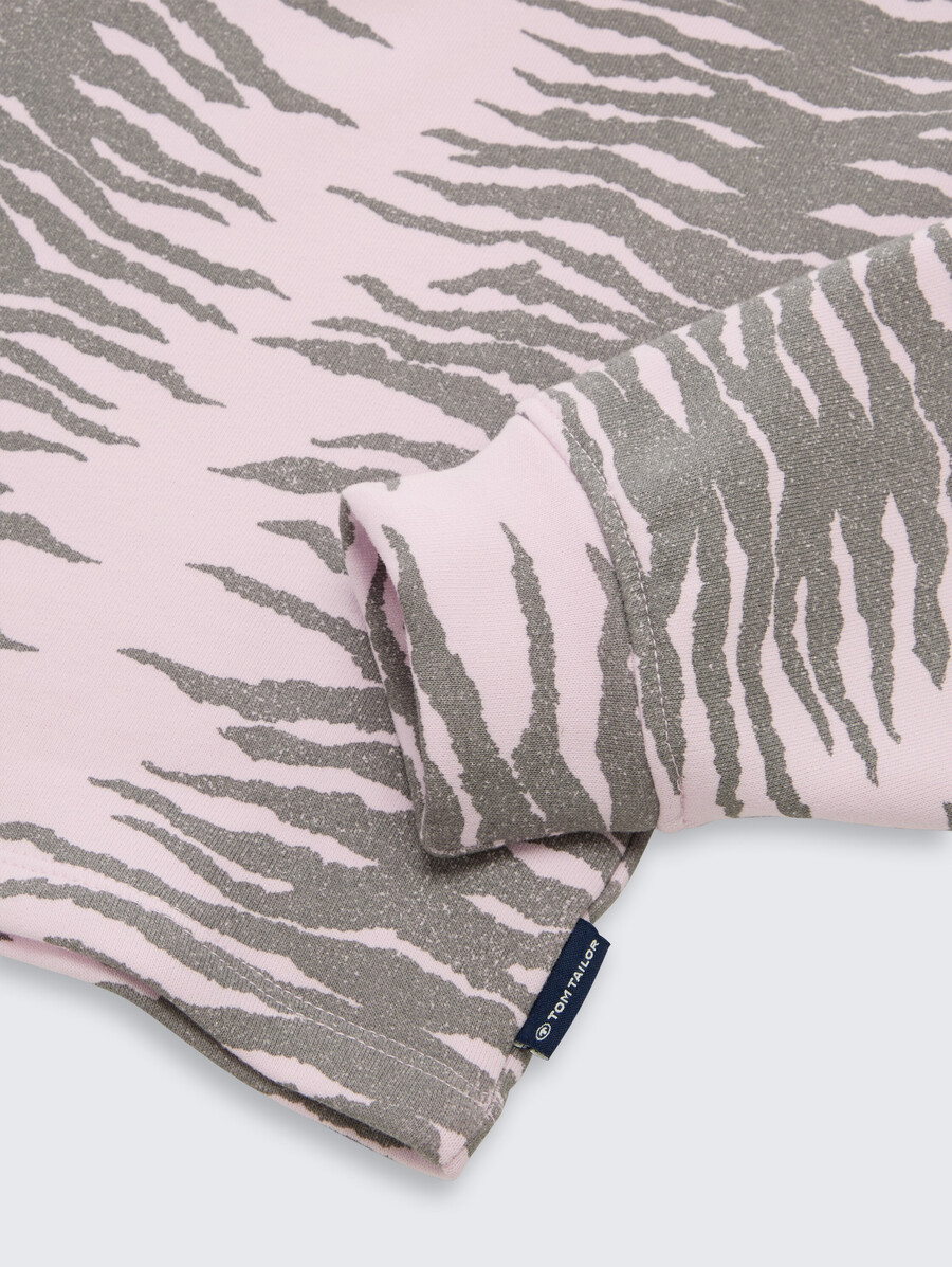 sudadera corta con capucha y estampado