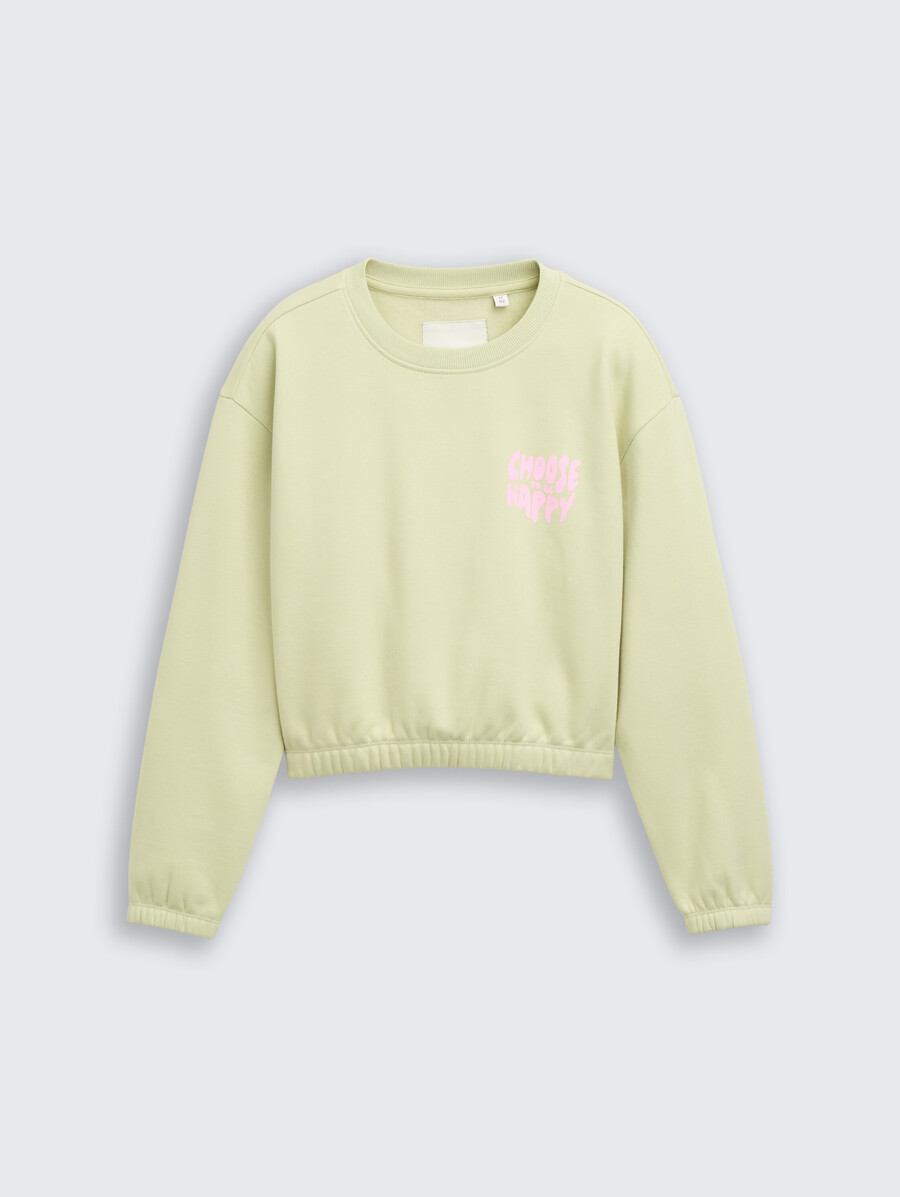 sudadera corta con estampado