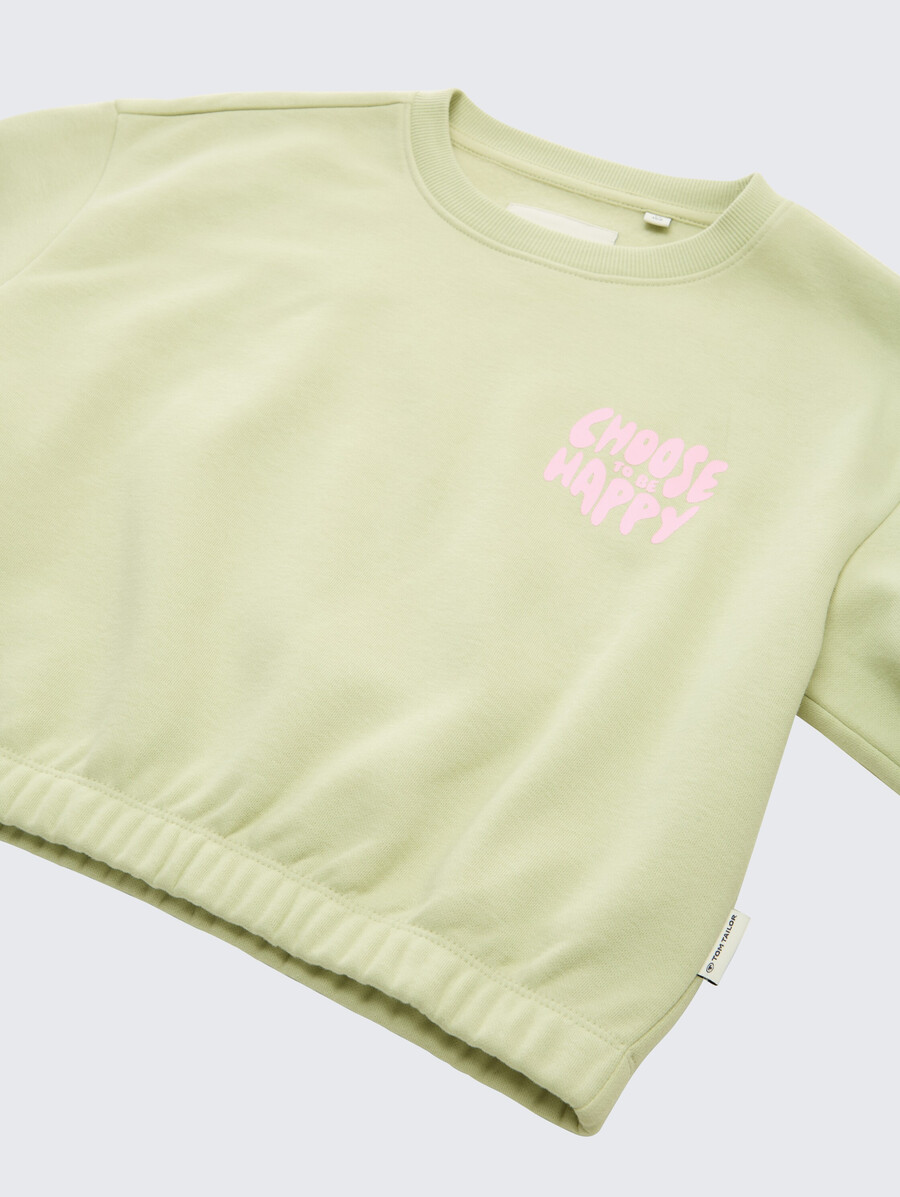 sudadera corta con estampado