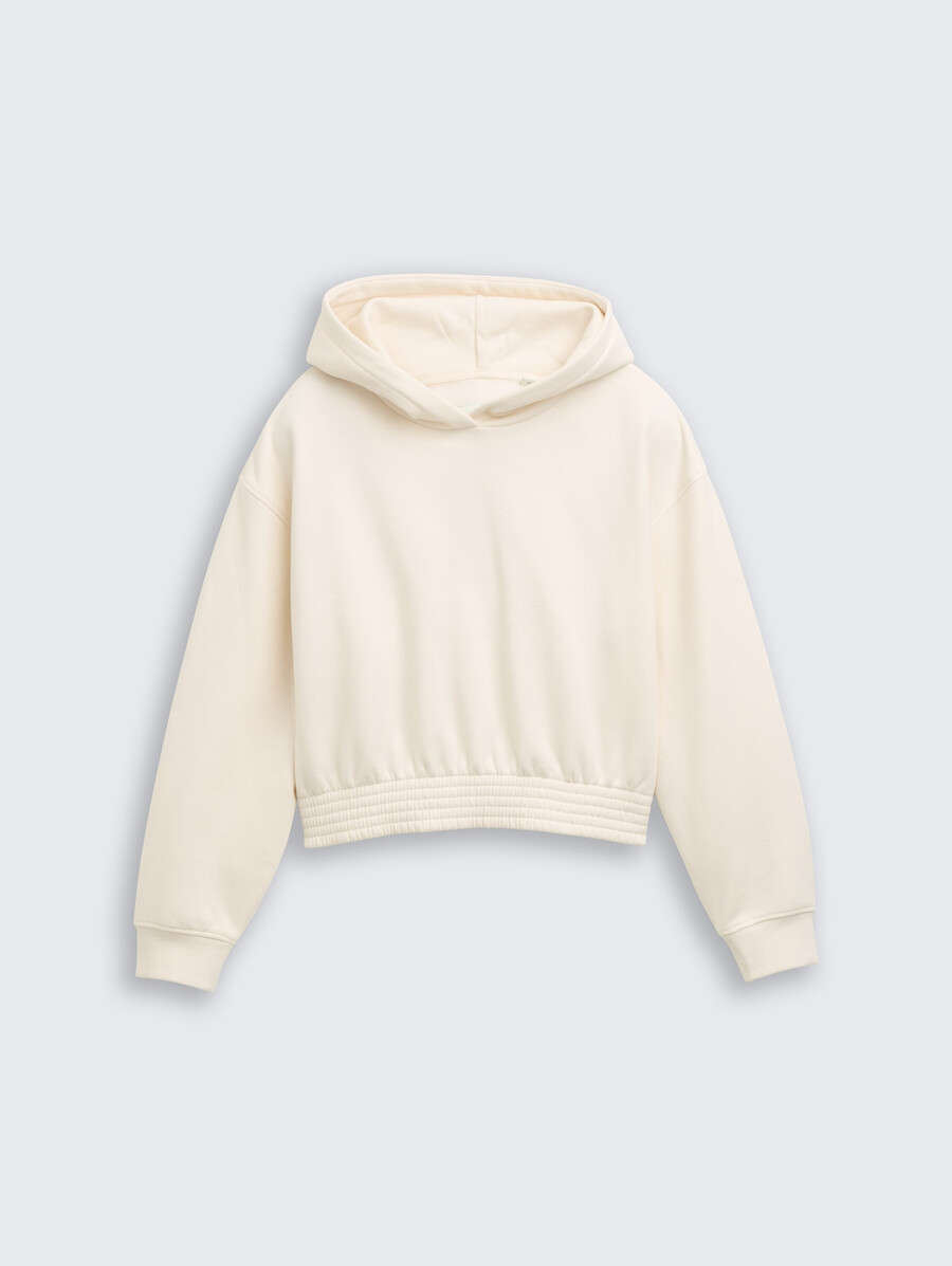 sudadera corta con capucha y estampado