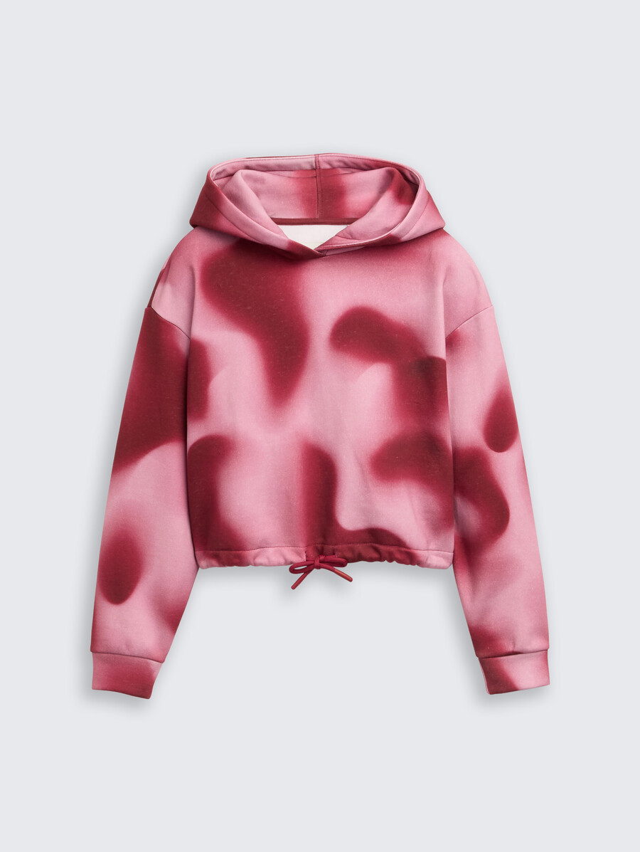 sudadera con capucha corta y estampado batik