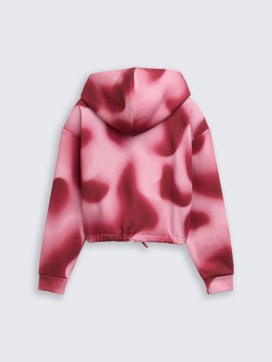 sudadera con capucha corta y estampado batik