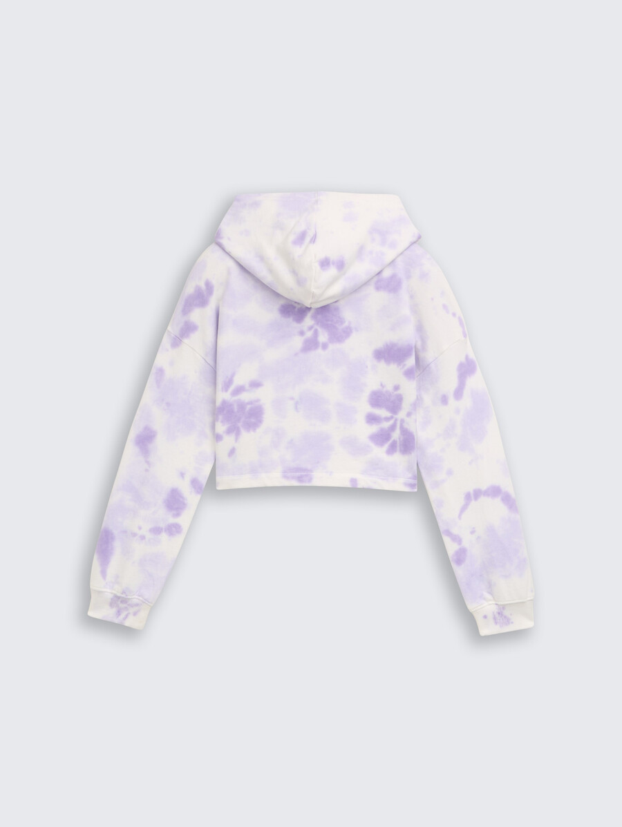sudadera con capucha corta y estampado batik