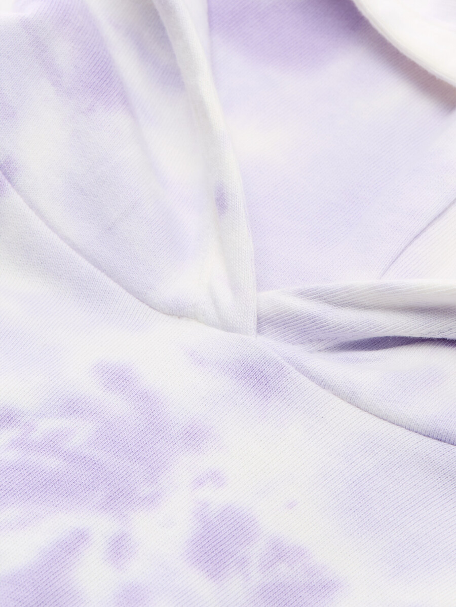 sudadera con capucha corta y estampado batik