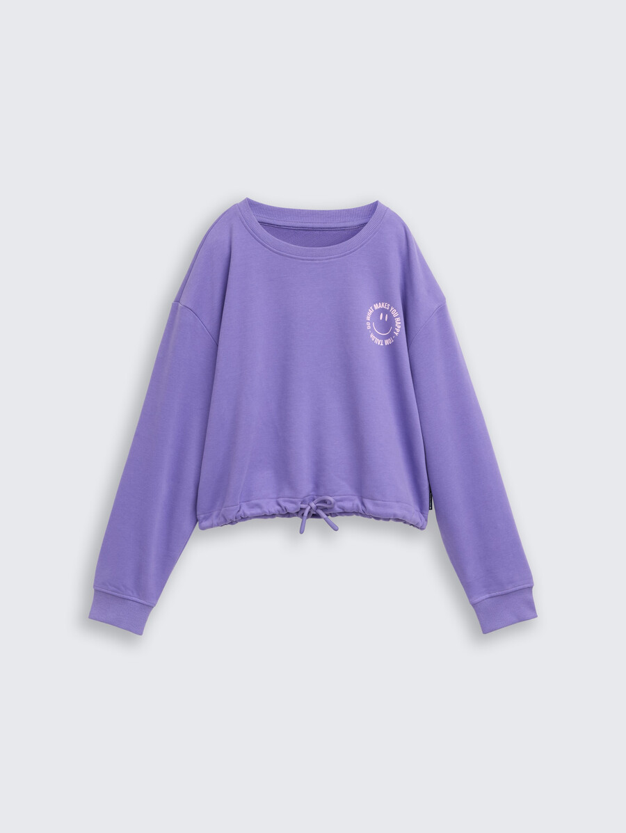 sudadera corta con estampado