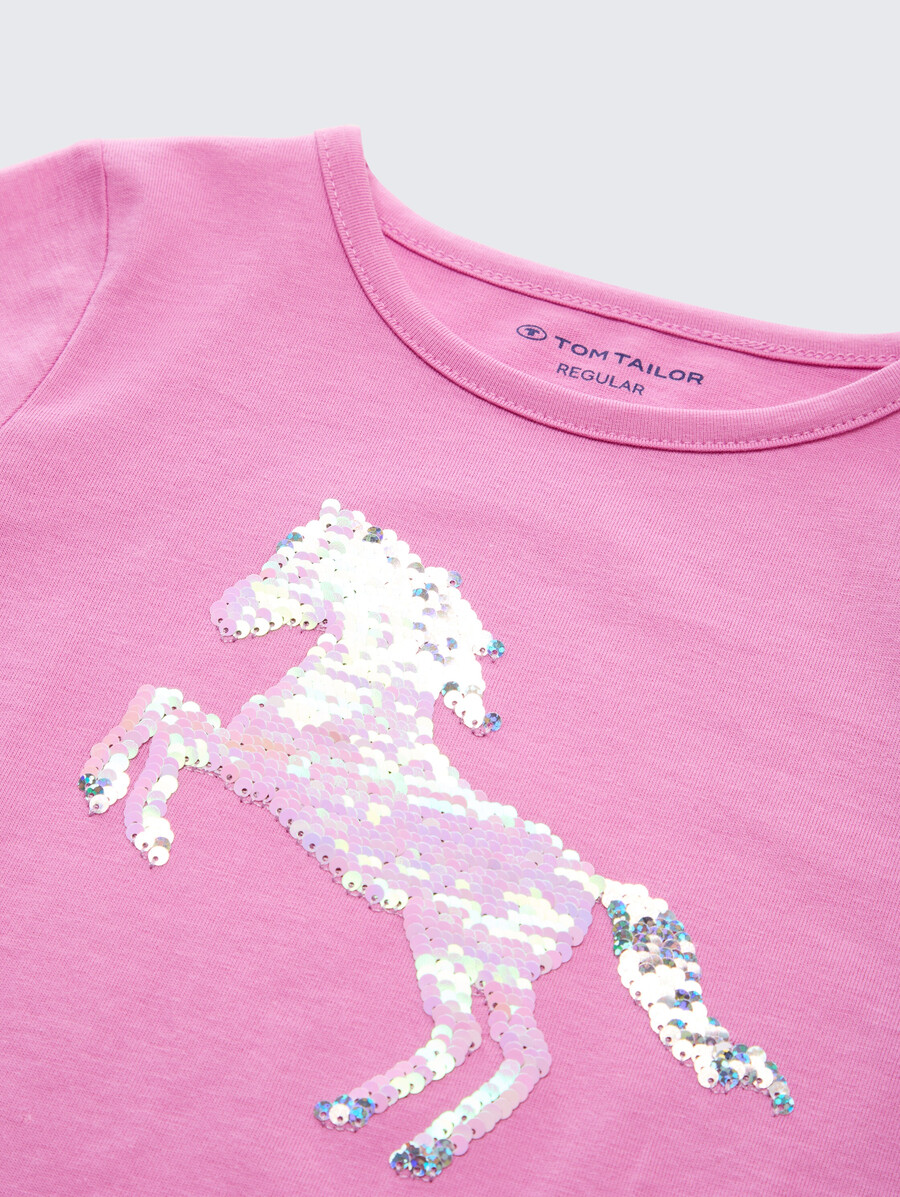 camisa de manga larga con lentejuelas reversibles