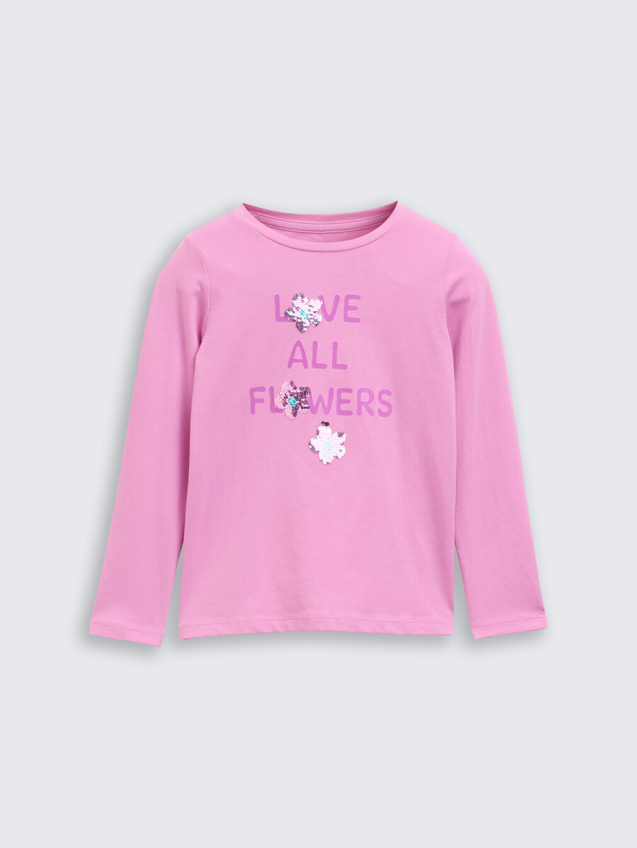 camisa de manga larga con lentejuelas reversibles