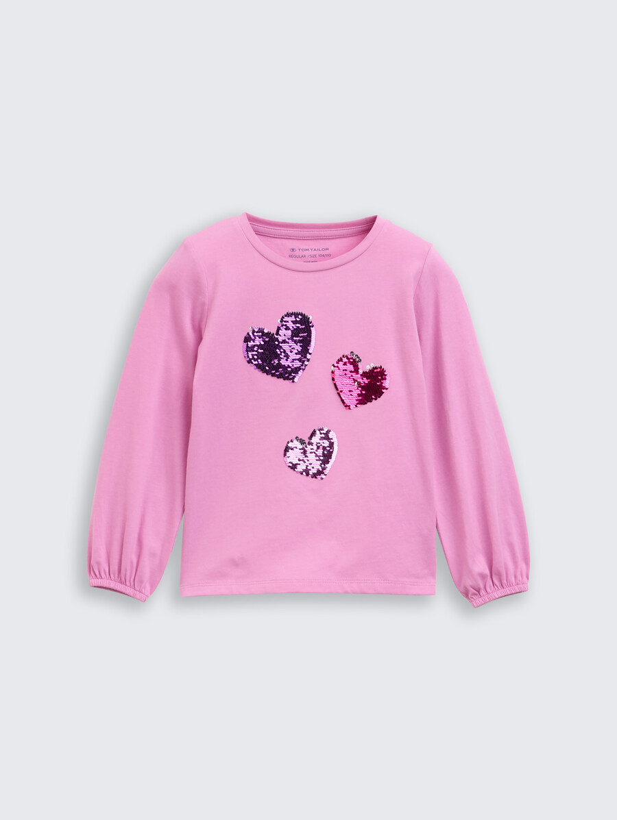 camisa de manga larga con lentejuelas reversibles