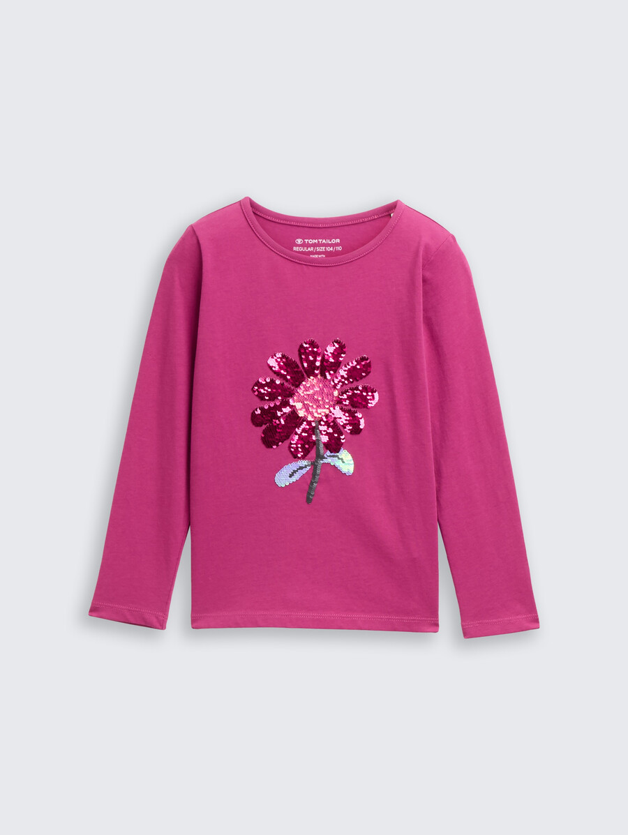 camisa de manga larga con lentejuelas reversibles