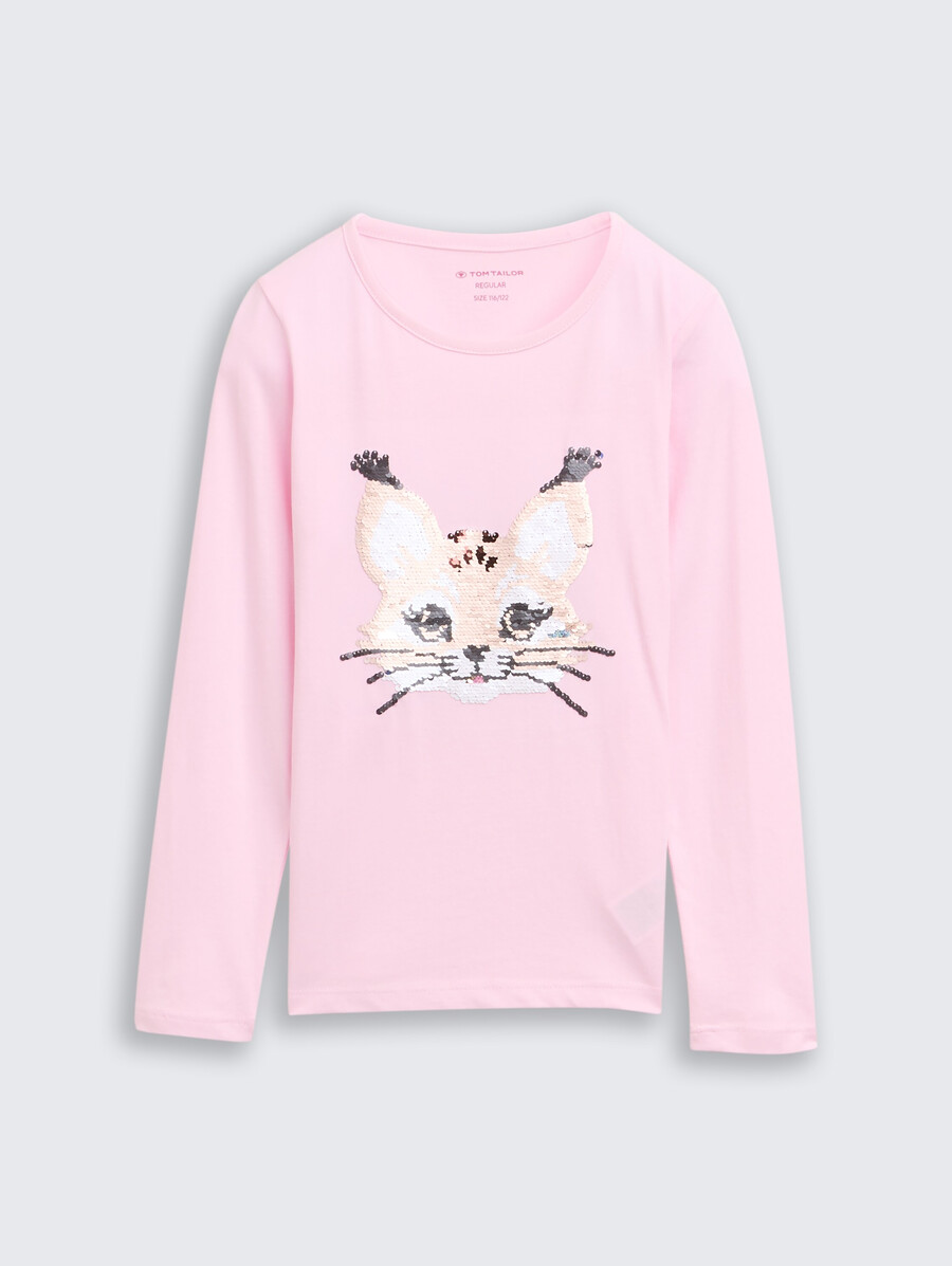 camisa de manga larga con lentejuelas reversibles