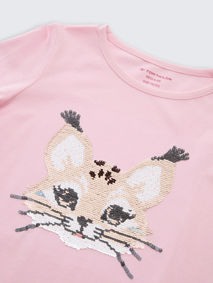 camisa de manga larga con lentejuelas reversibles