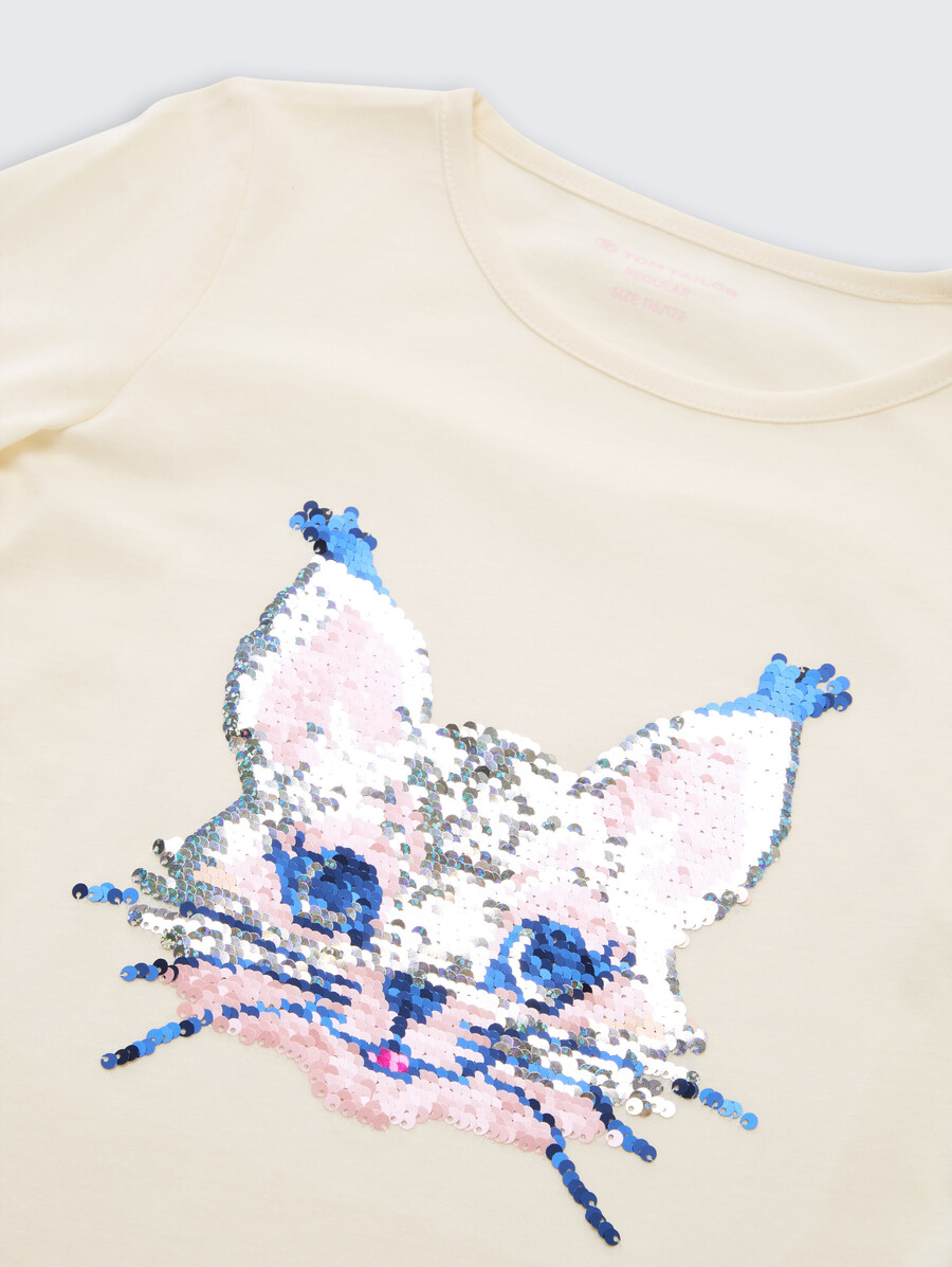 camisa de manga larga con lentejuelas reversibles