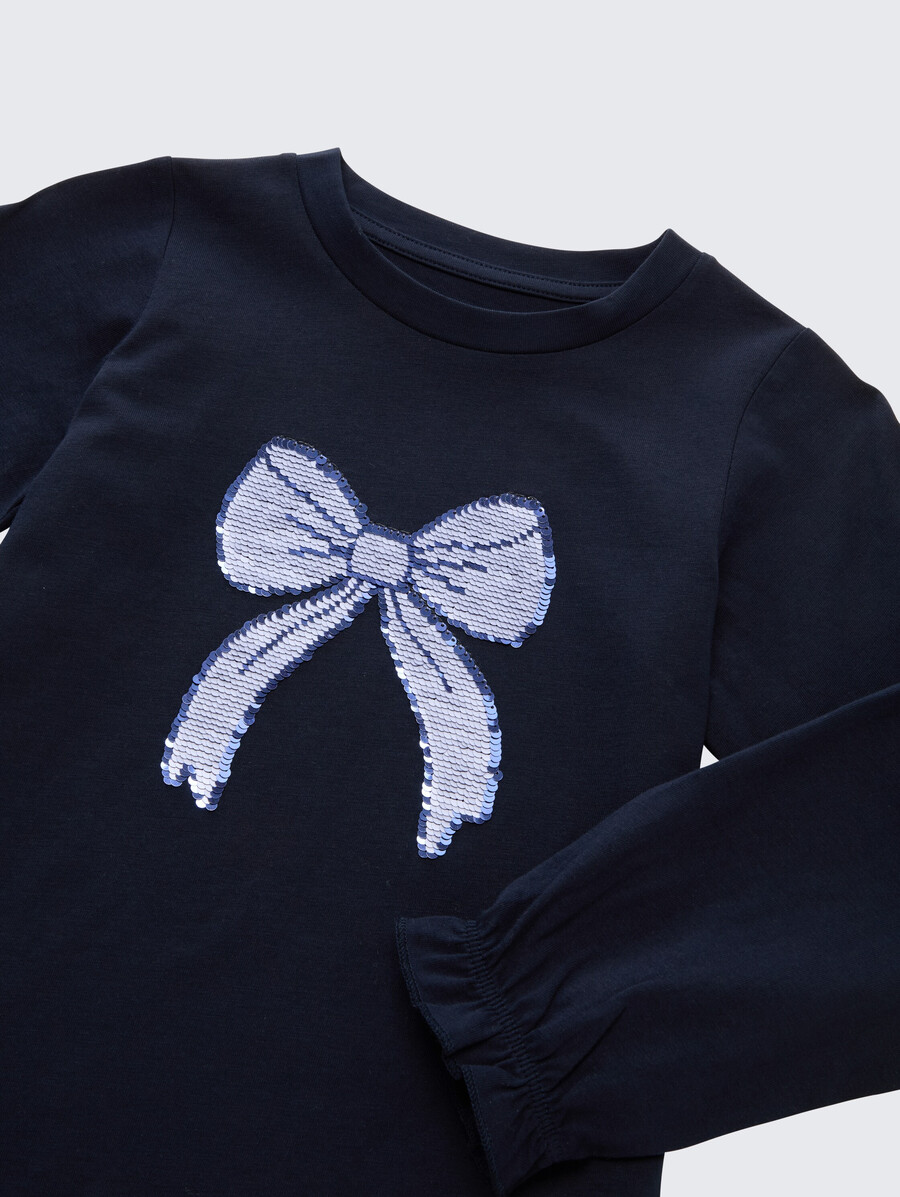 camisa de manga larga con lentejuelas reversibles