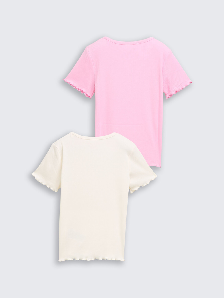 camiseta de canalé con estampado paquete de 2