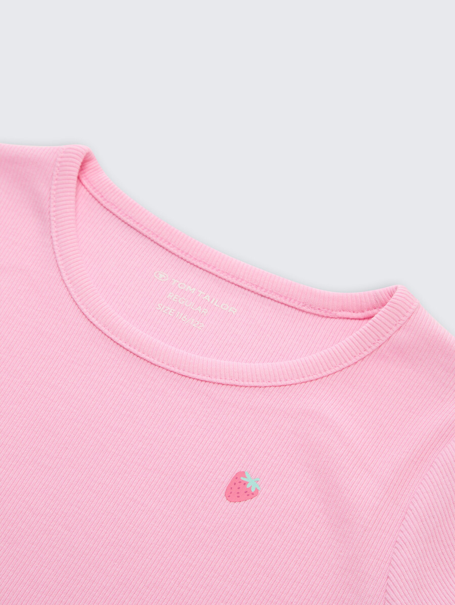 camiseta de canalé con estampado paquete de 2