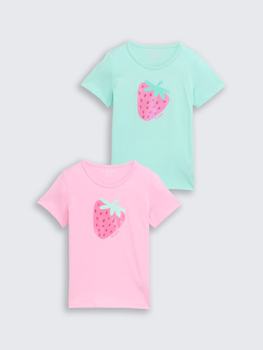 camiseta con estampado metalizado en pack de 2