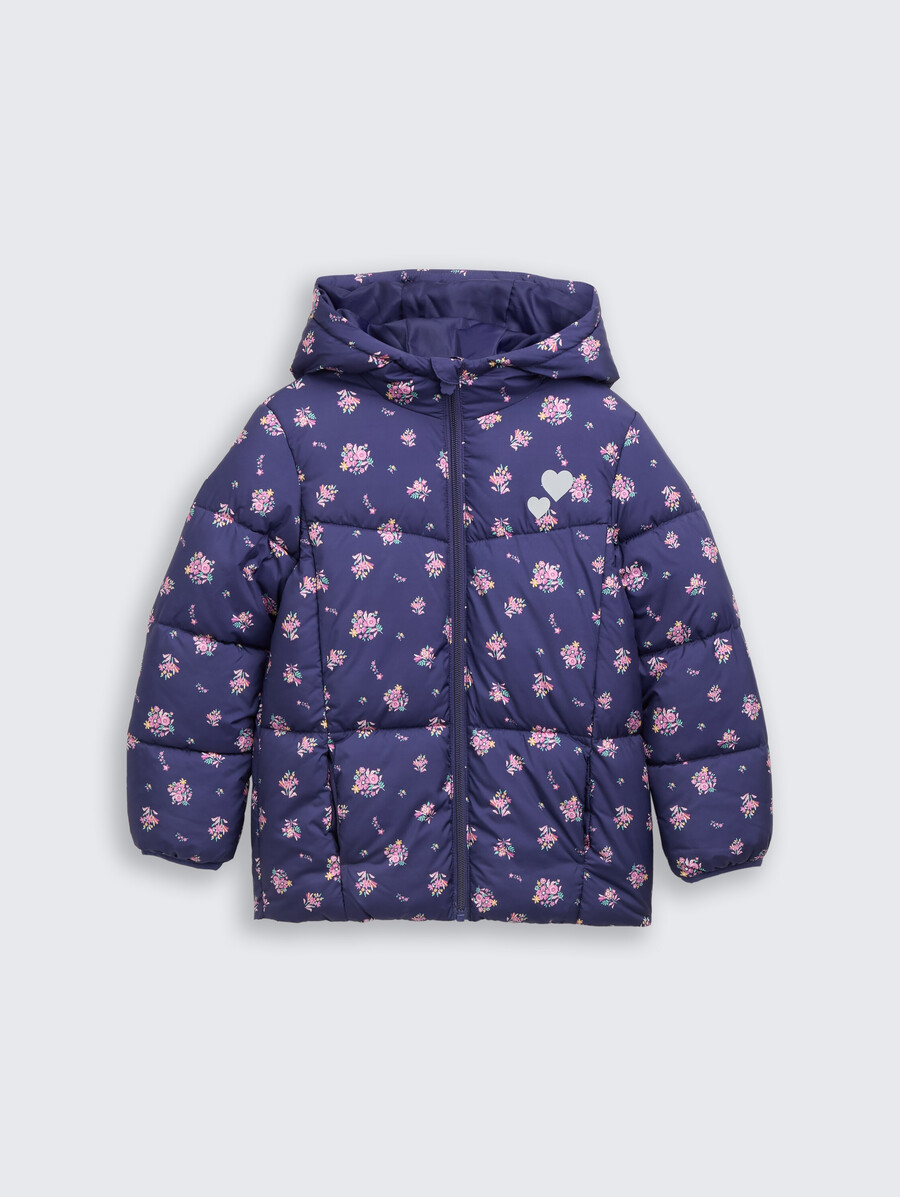 chaqueta acolchada con estampado integral