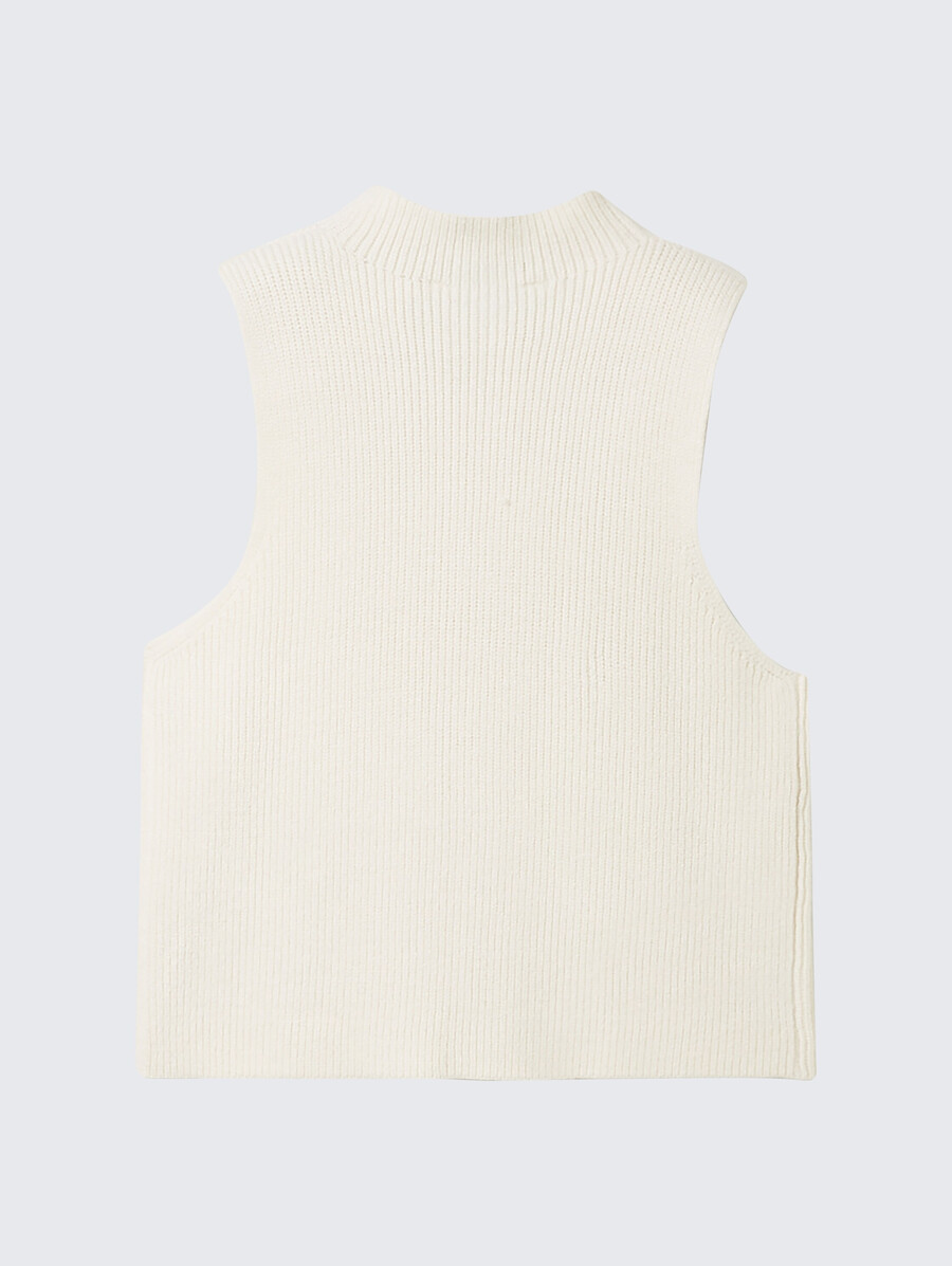 jersey sin mangas con cuello y cremallera