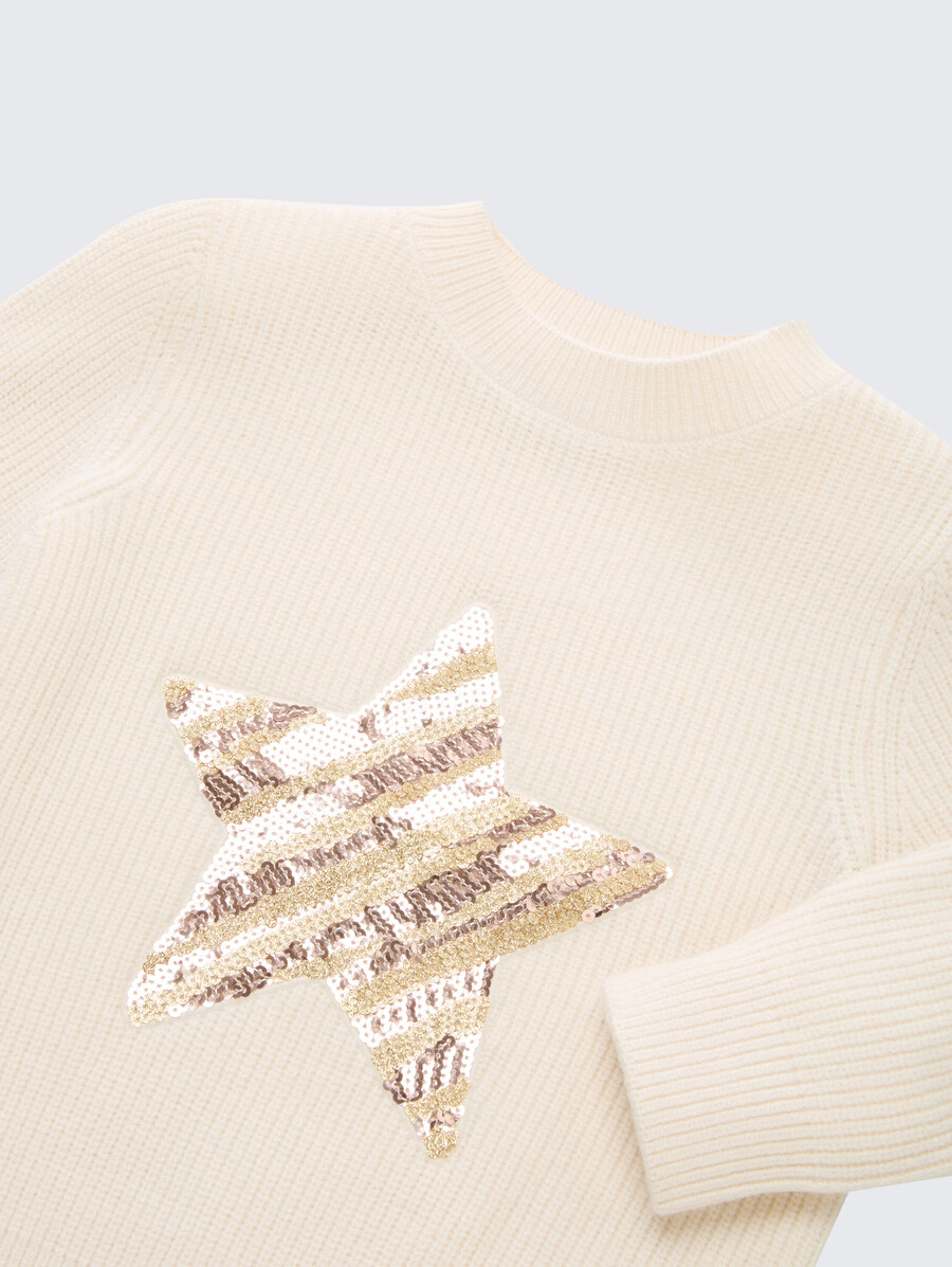 jersey de punto corto con lentejuelas reversibles