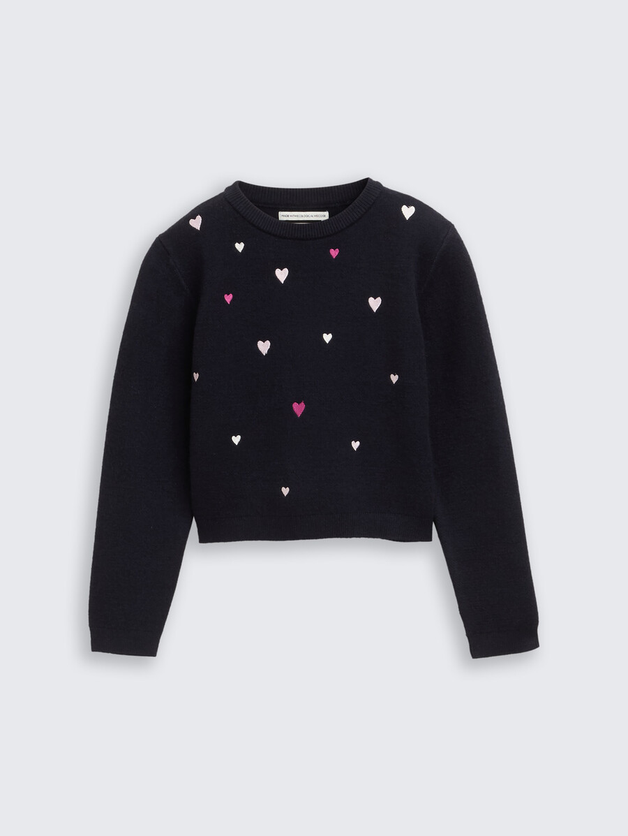 jersey de punto corto con bordado