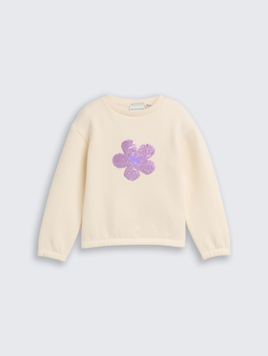 sudadera corta con lentejuelas reversibles