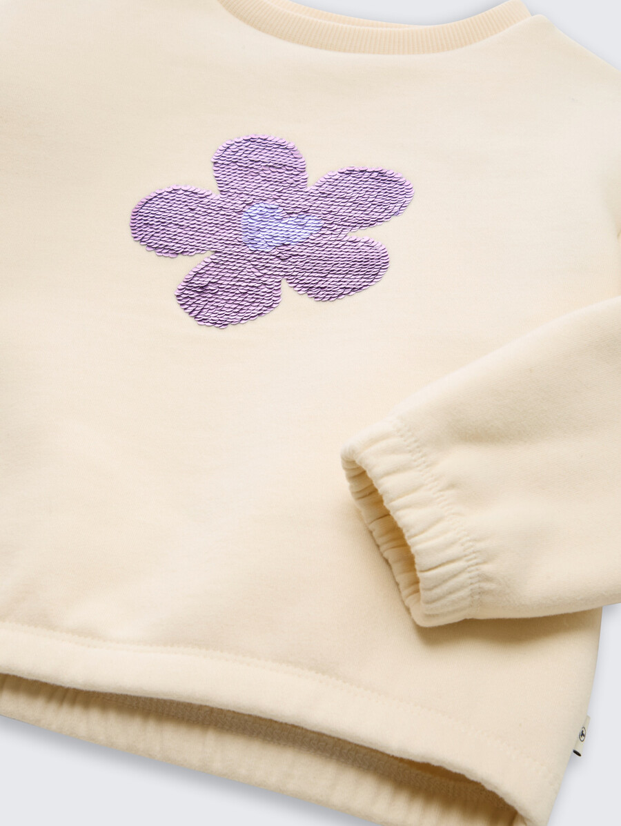 sudadera corta con lentejuelas reversibles