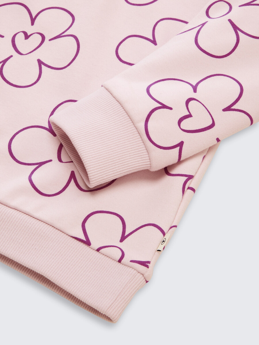 sudadera corta con estampado integral
