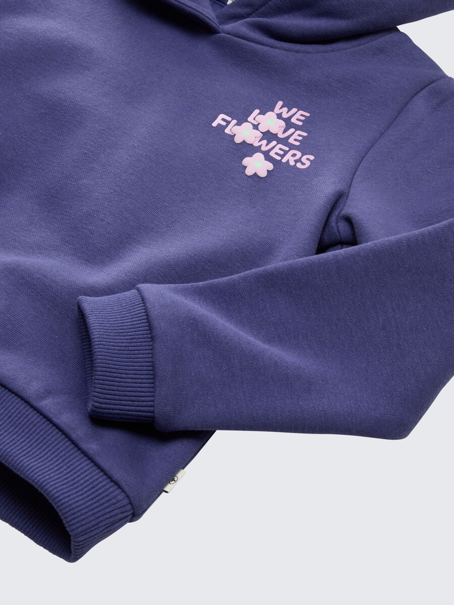 sudadera con capucha y motivo floral