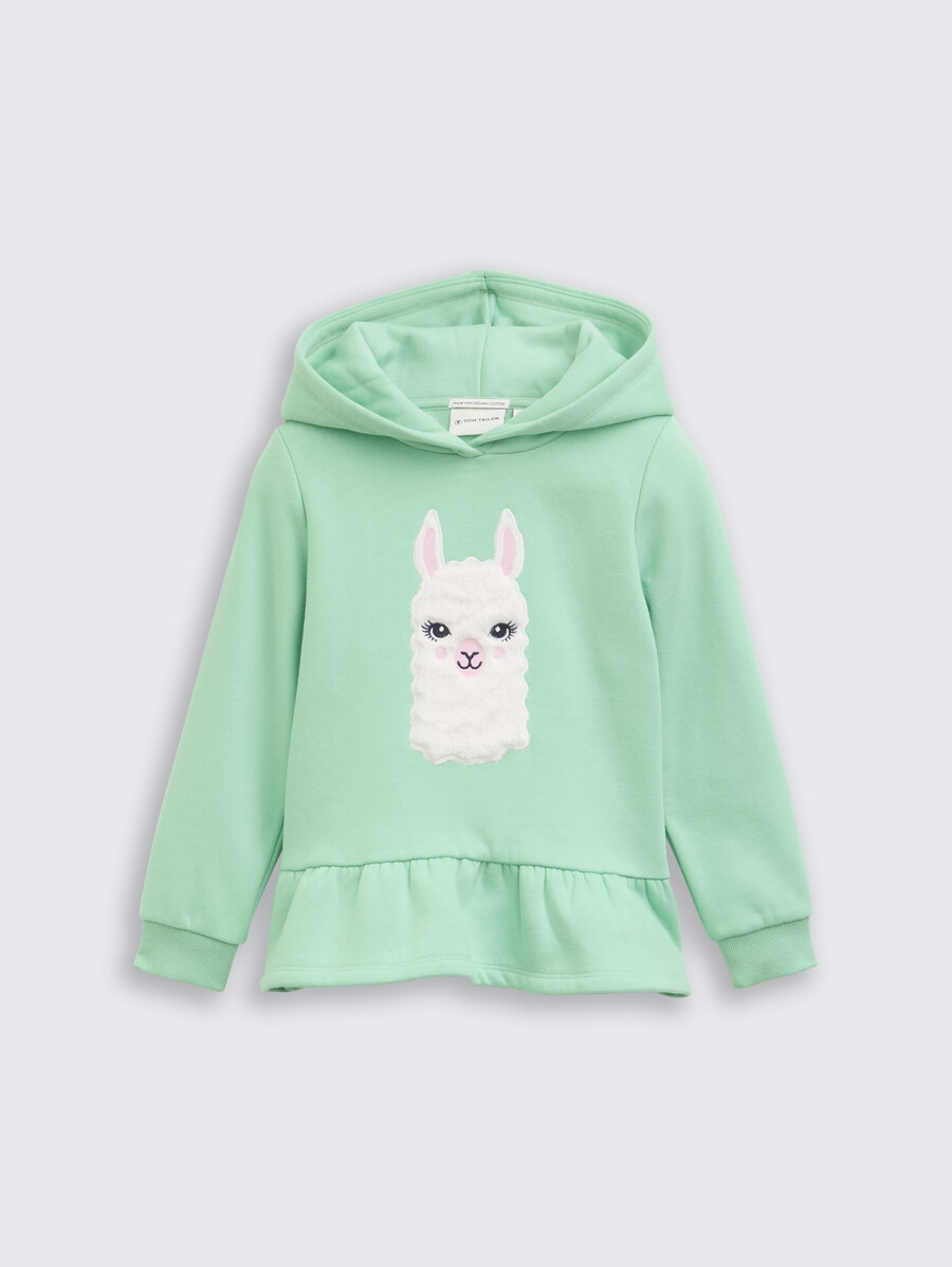 sudadera con capucha y volante