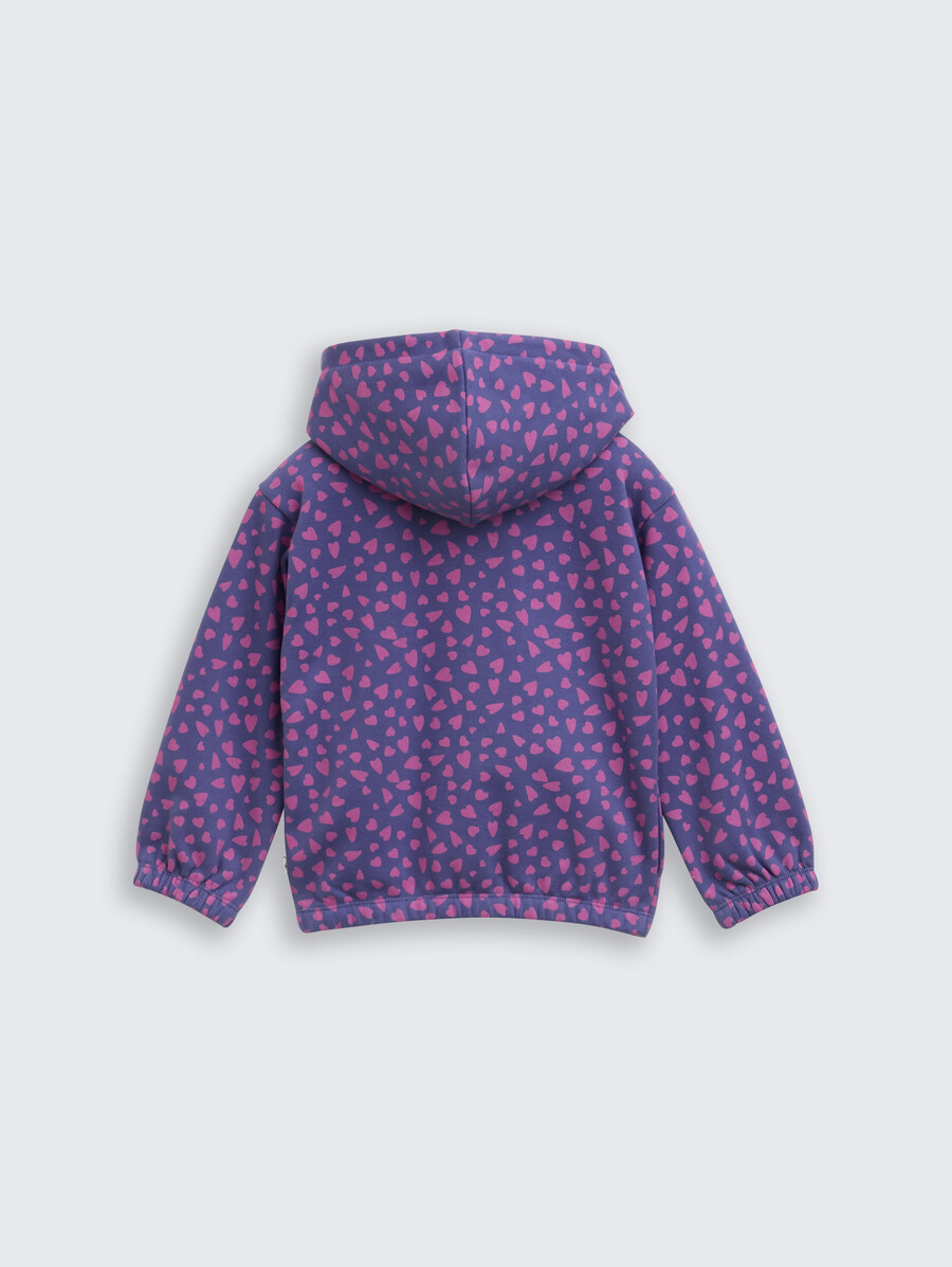 chaqueta deportiva corta con capucha y estampado integral