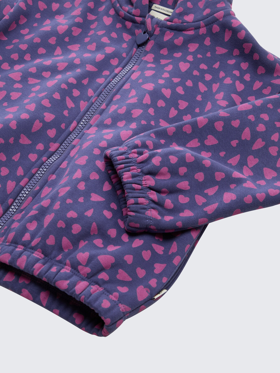 chaqueta deportiva corta con capucha y estampado integral