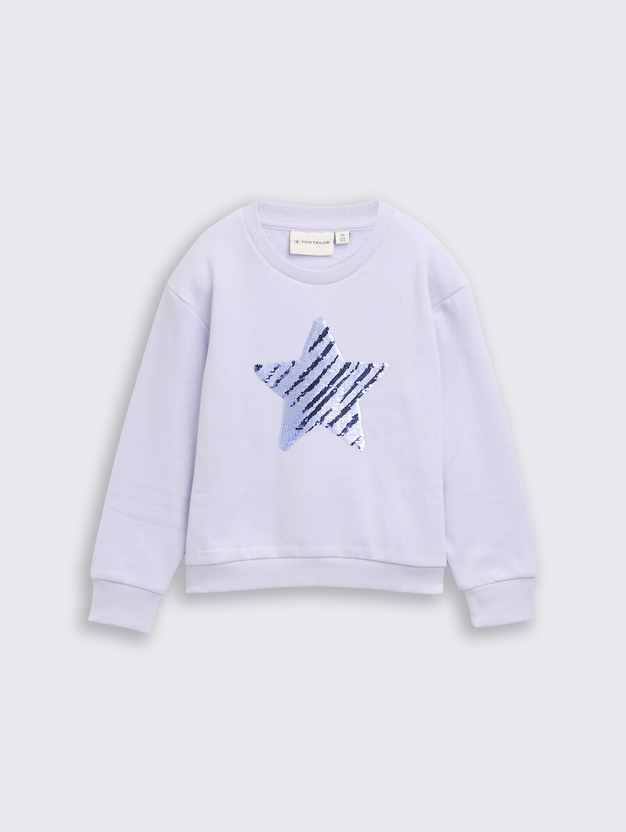 sudadera corta con lentejuelas reversibles