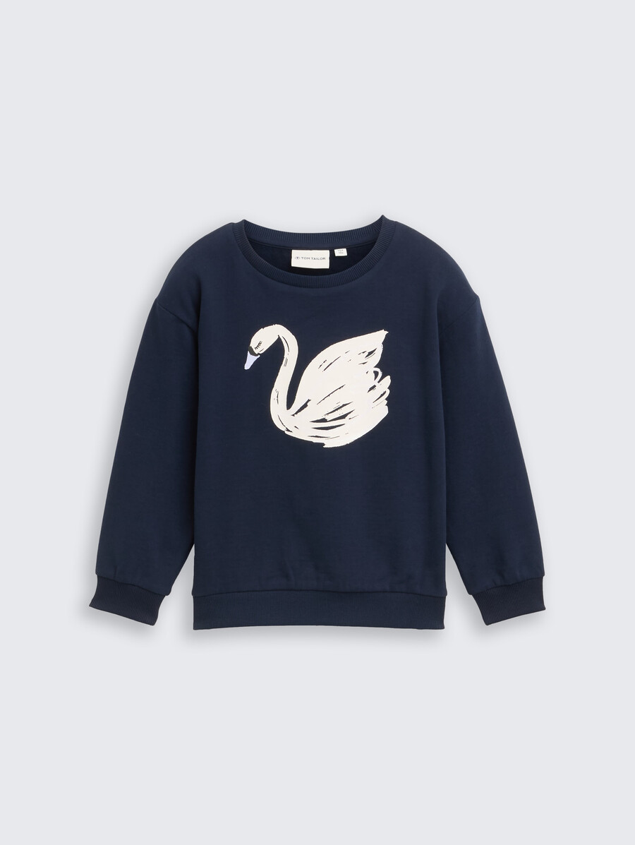 sudadera oversize con estampado de purpurina