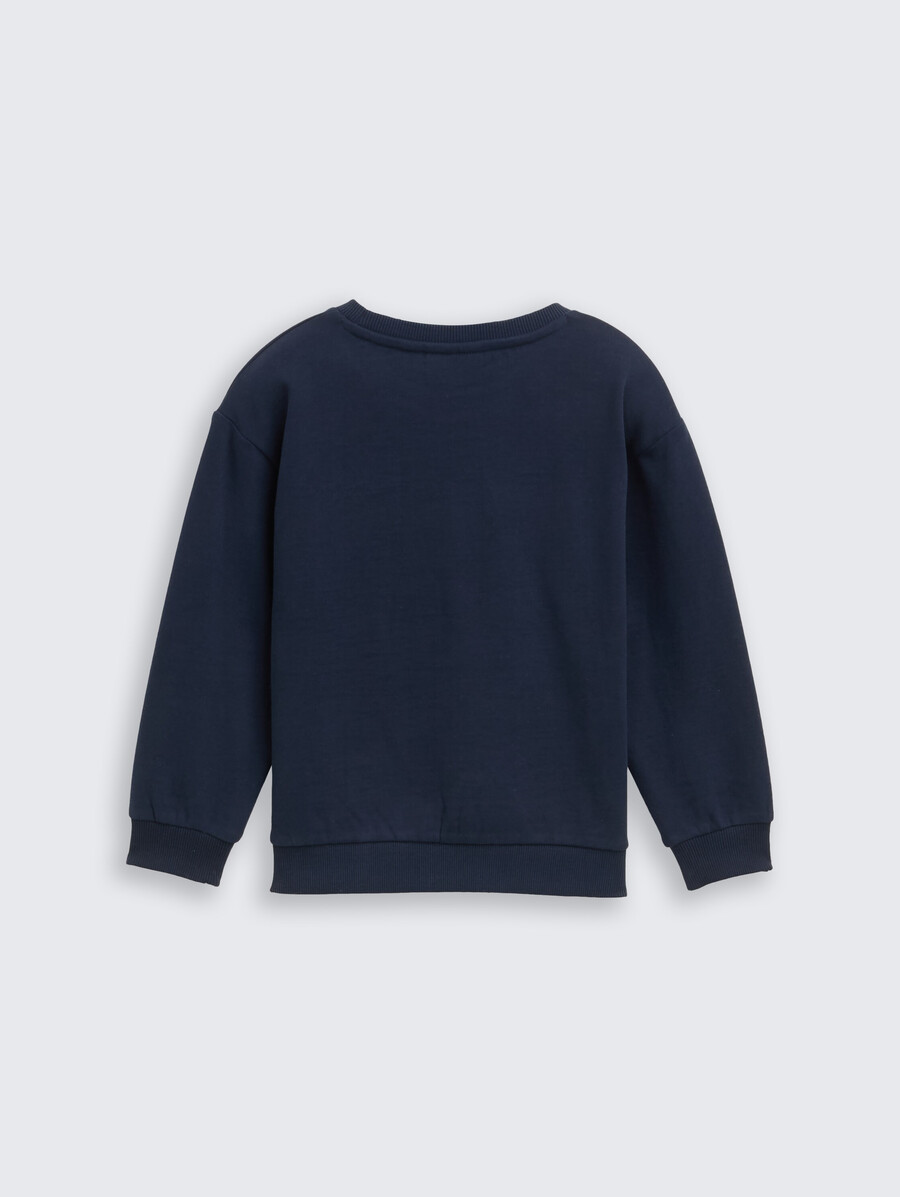 sudadera oversize con estampado de purpurina