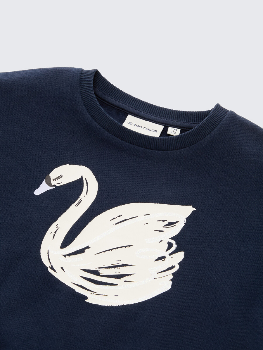 sudadera oversize con estampado de purpurina