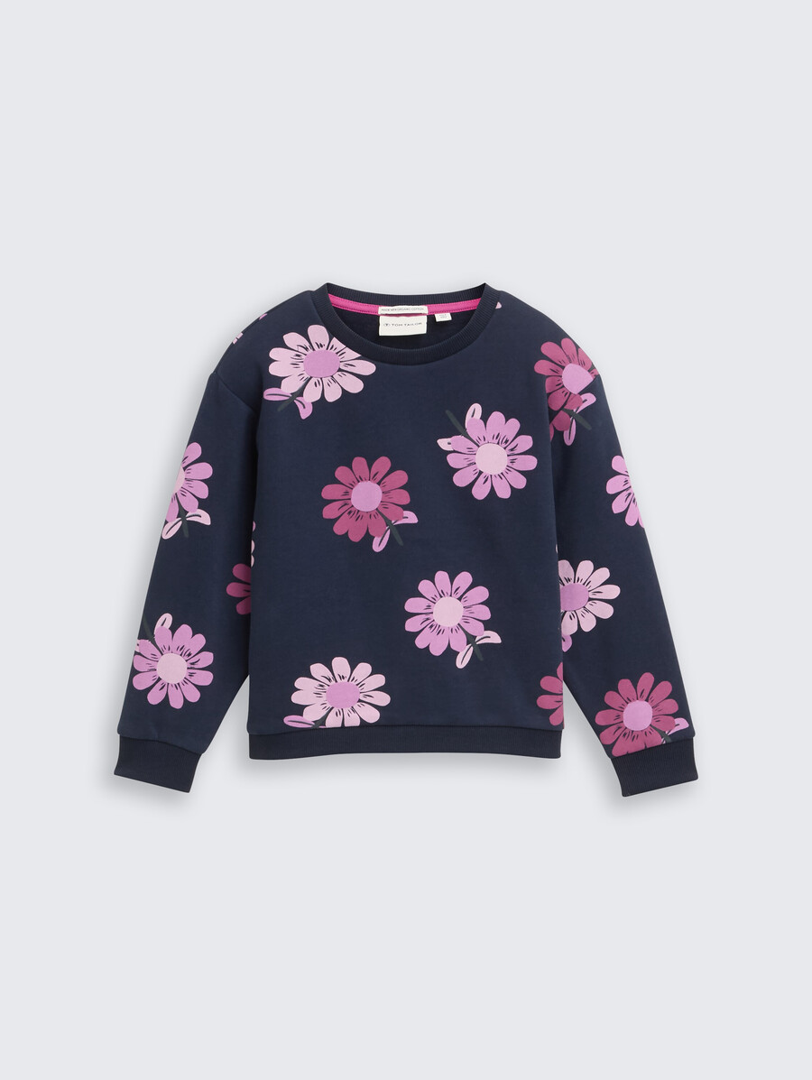 sudadera corta con estampado integral