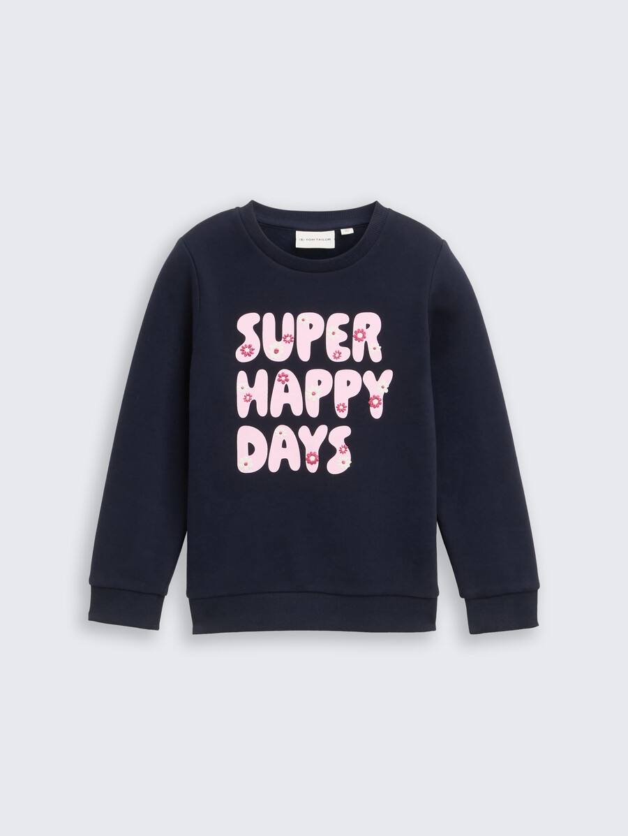 sudadera con estampado de purpurina