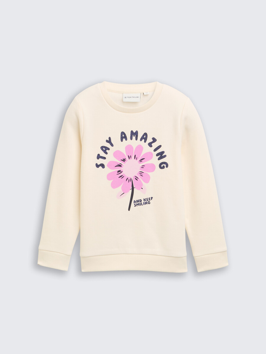sudadera con estampado de purpurina