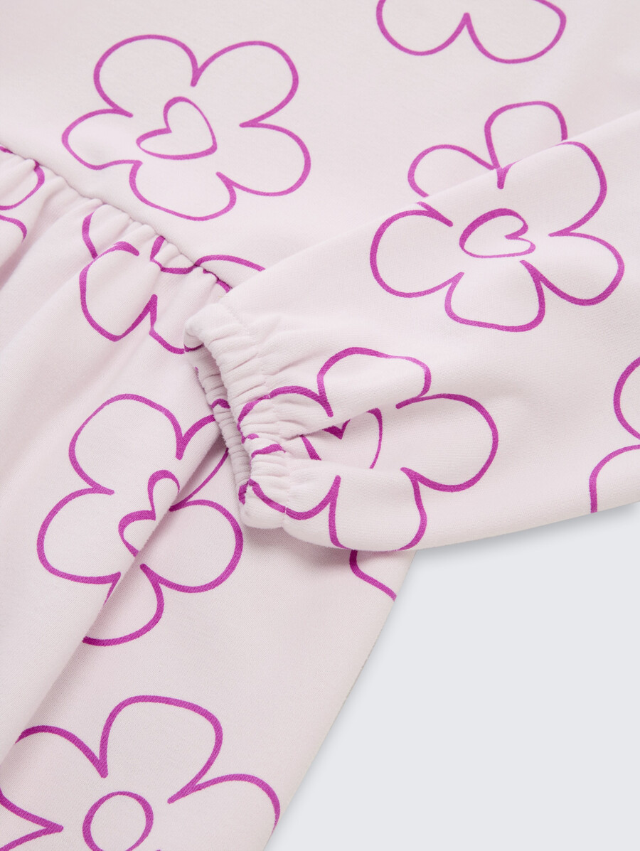 vestido sudadera con estampado floral
