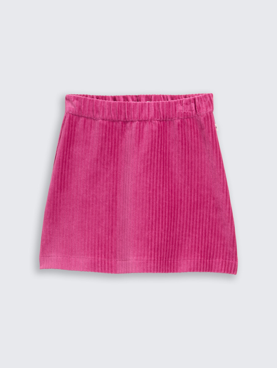 minifalda de pana con bolsillos de corazón