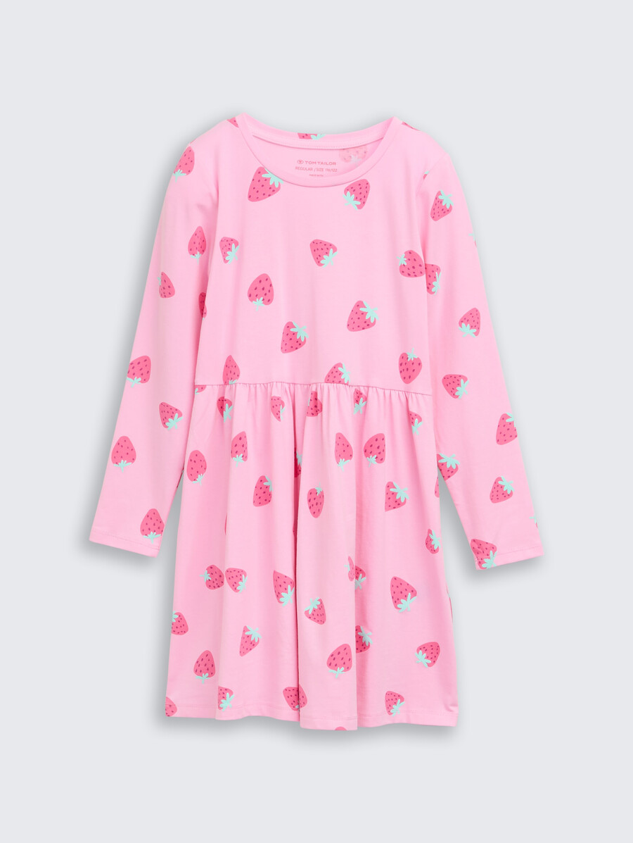 vestido mini de jersey con estampado integral