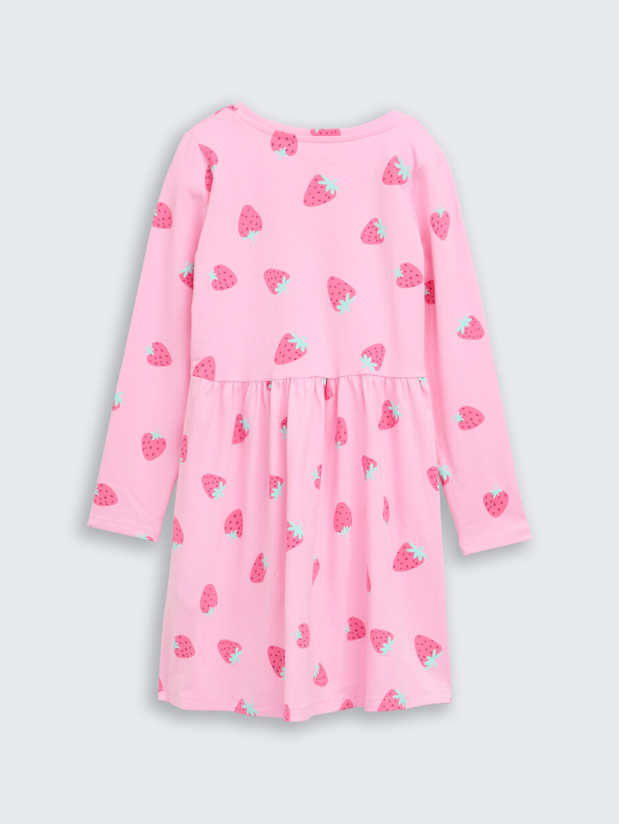 vestido mini de jersey con estampado integral