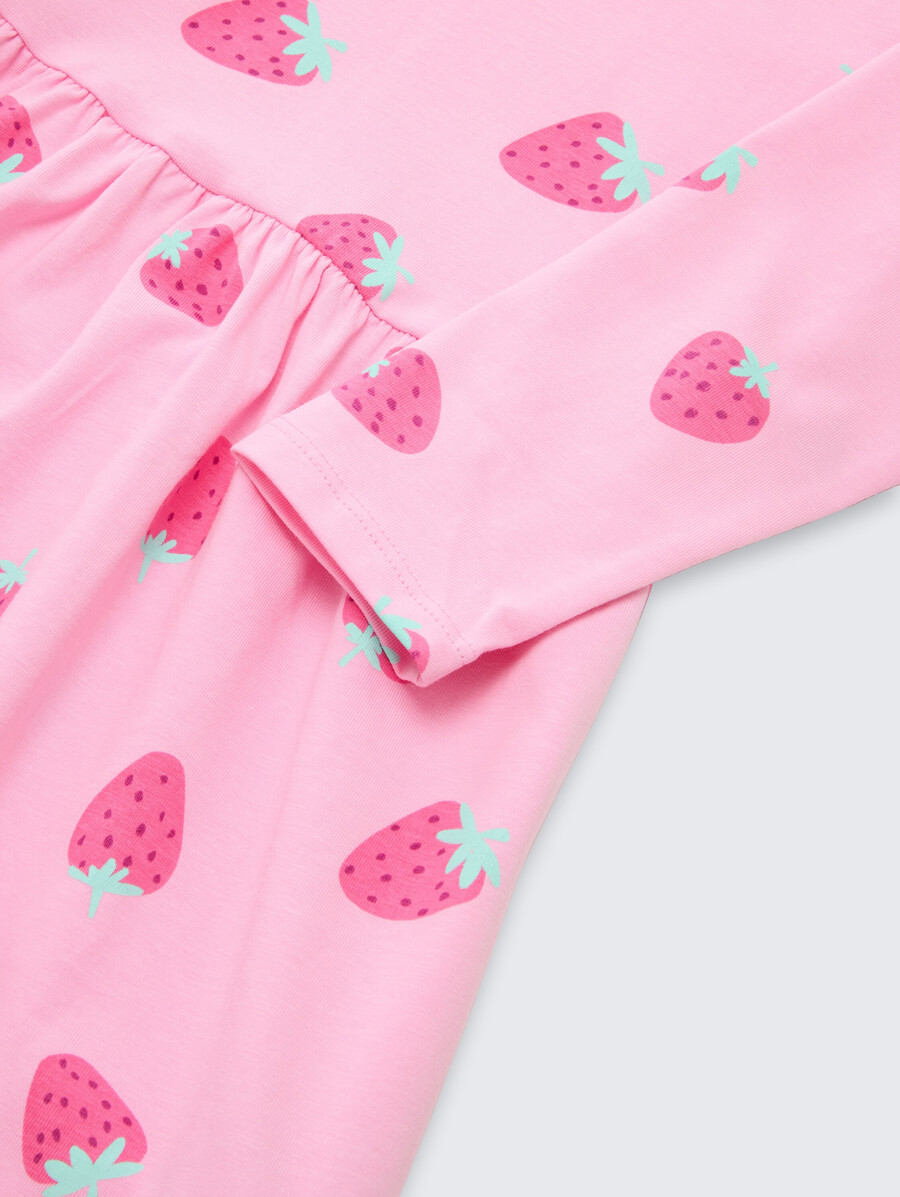 vestido mini de jersey con estampado integral