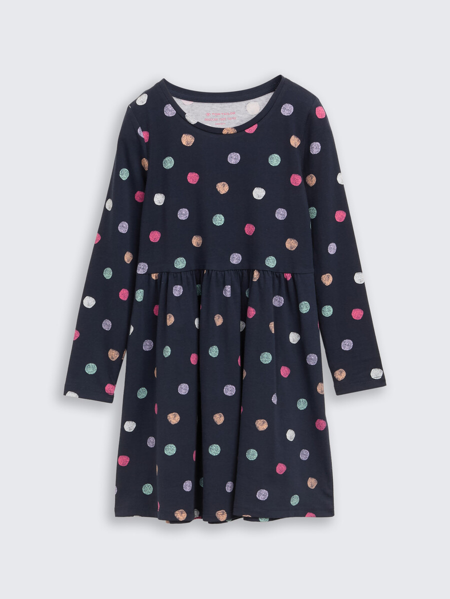 vestido mini de jersey con estampado integral