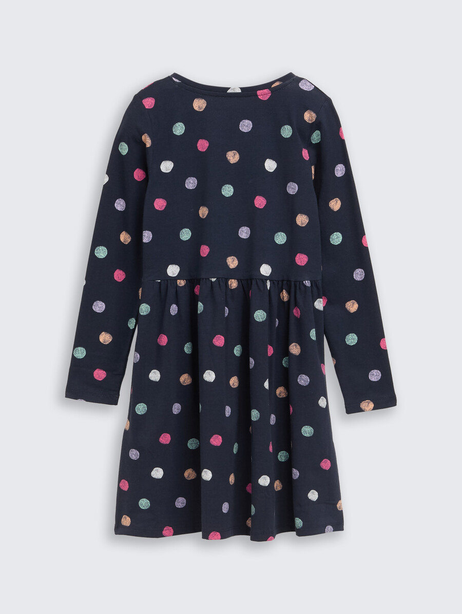 vestido mini de jersey con estampado integral